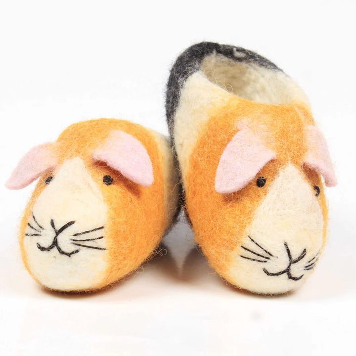 Guinea Pig Felted Baby Booties by Amica Felt.