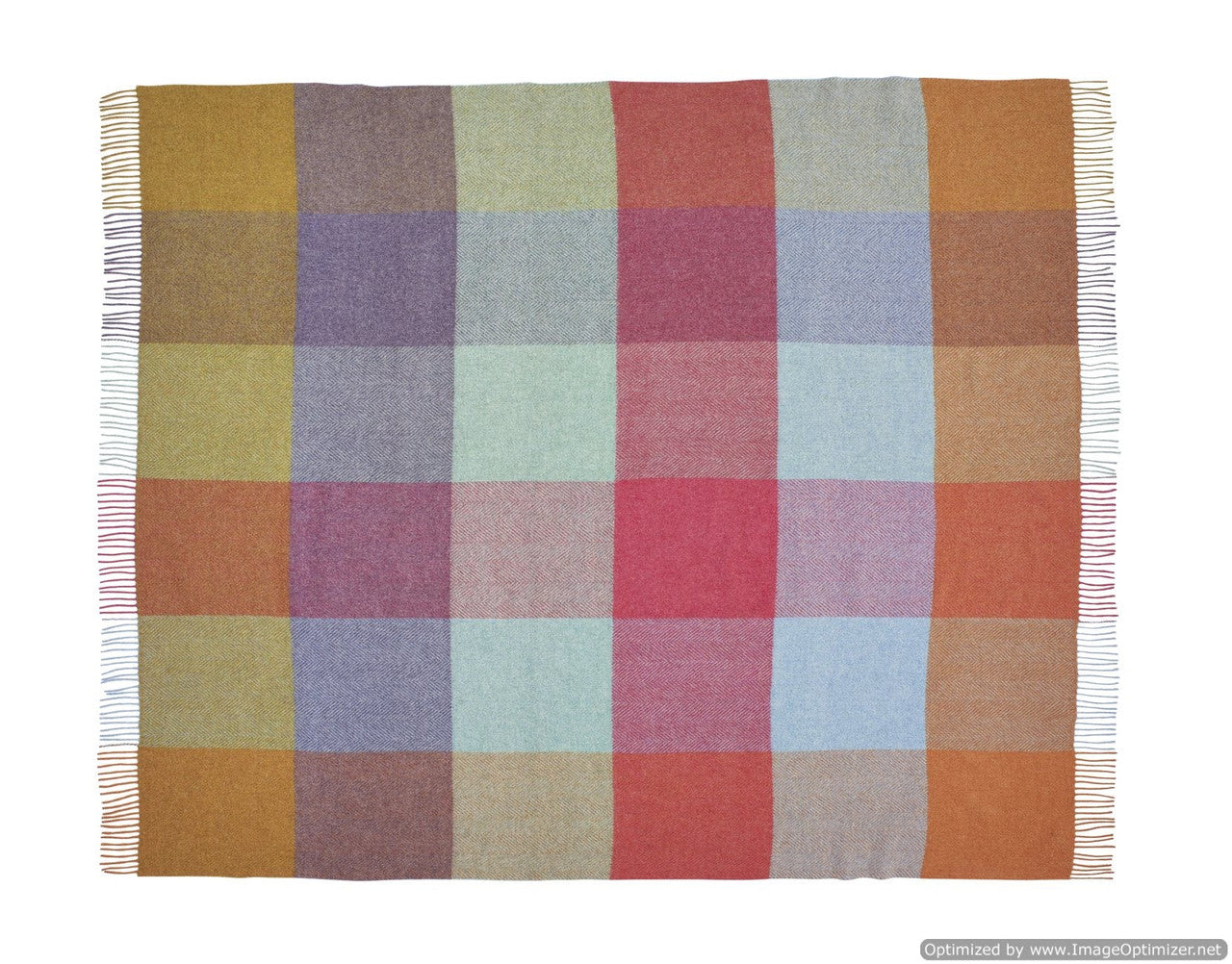 Pastel Block Harlequin Lambswool Throw by Bronte Moon