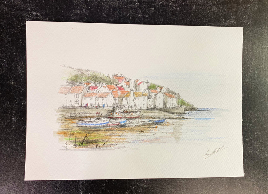 The Fishing Village Print by British Artist Sean Webb - Color