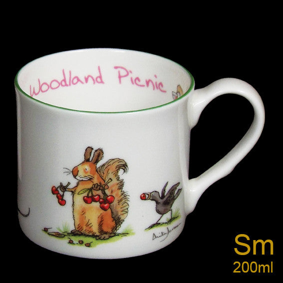 Woodland Picnic small mug by artist Anita Jeram.