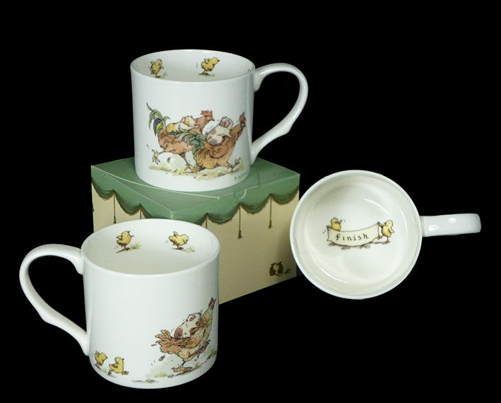 Rooster Race mug by artist Anita Jeram.