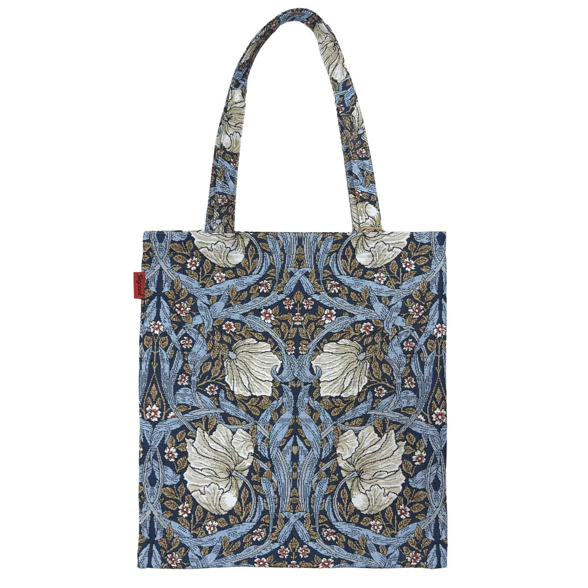 William Morris Pimpernel and Thyme Blue Flat Tote Bag.