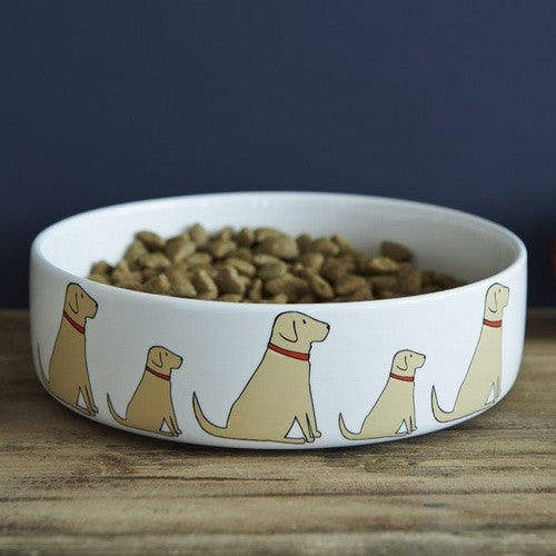 Pottery Yellow Labrador Dog Bowl from Sweet William Designs.