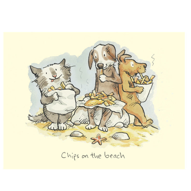 Chips on the Beach Greetings Card from Two Bad Mice