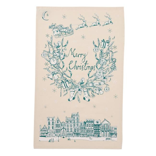 Organic cotton Night Before Christmas Tea Towel from Victoria Eggs.