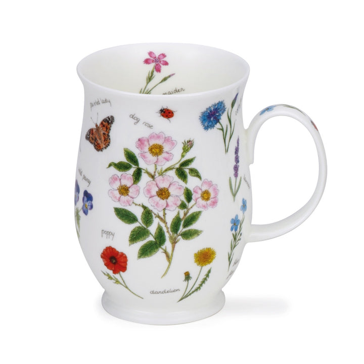  Dunoon Suffolk Nature Notebook Mug - Dog Rose. Handmade in England.