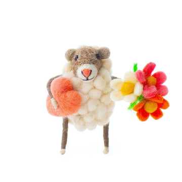 Heart and Flowers Sheep Image