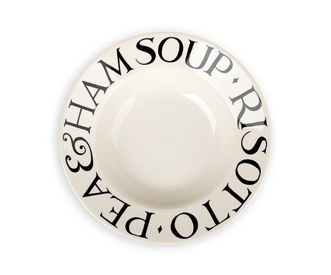 Emma Bridgewater Black Toast soup plate. Handmade in England