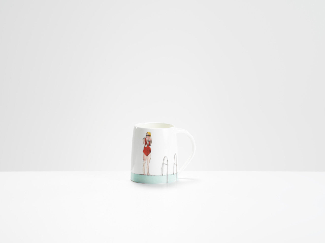 Morning Swim Bone China Mug by Helen Beard.