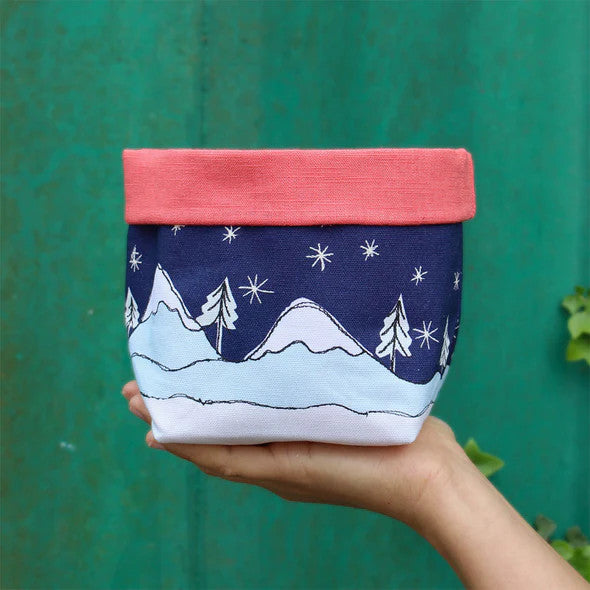 Christmas Cabin Storage Pot Sewing Project by Poppy Treffry