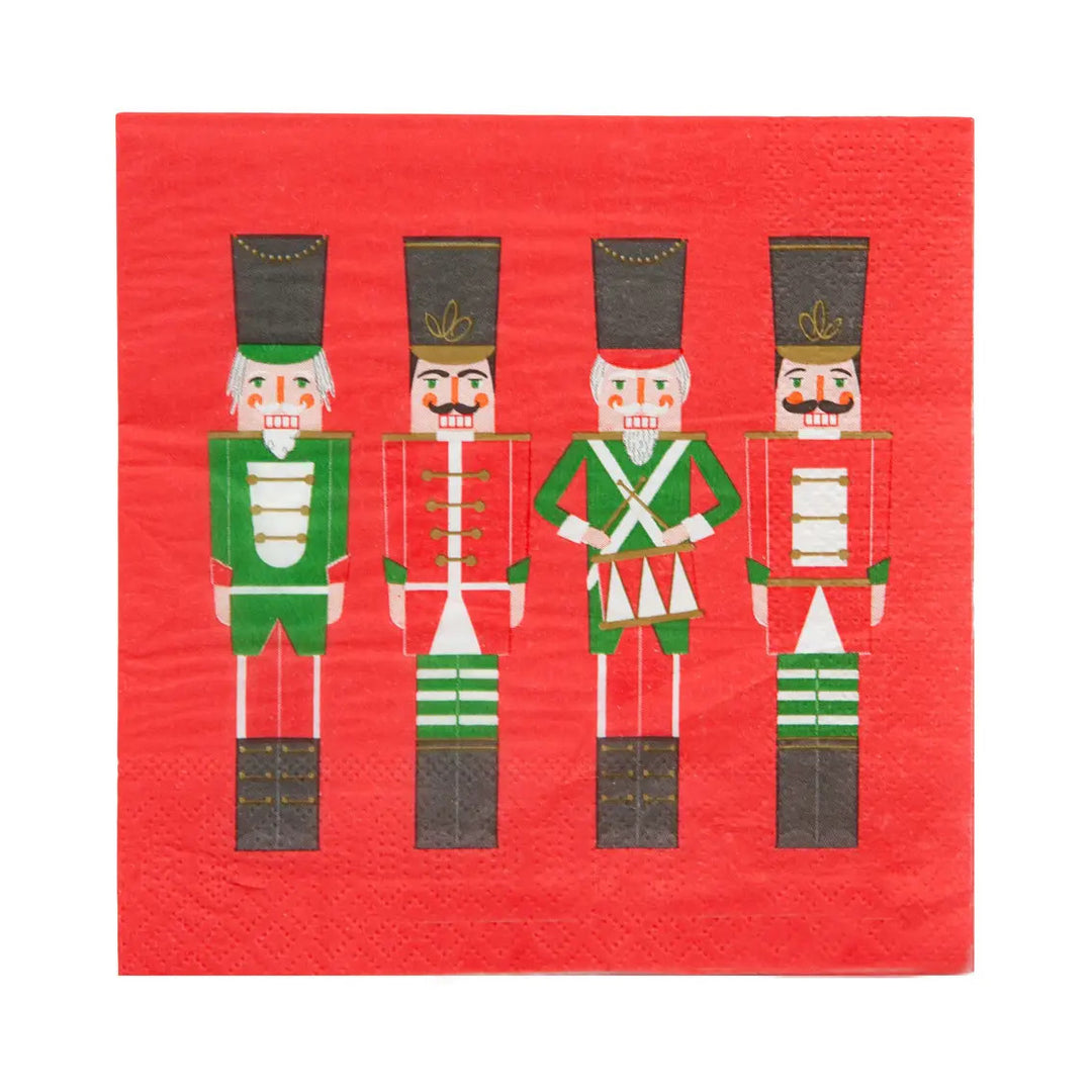 Red Nutcracker Christmas Napkins - 16 pack