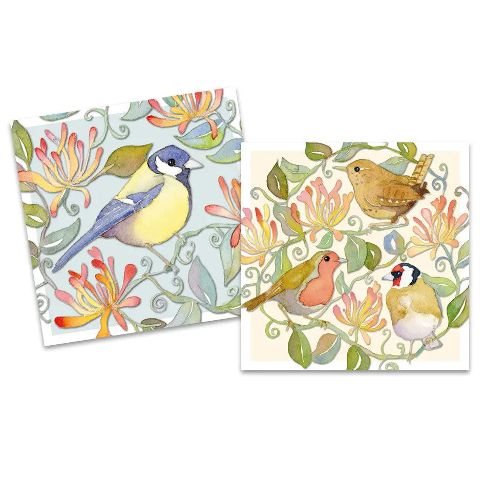 Garden Birds pack of 10 Mini Notecards by Emma Ball.