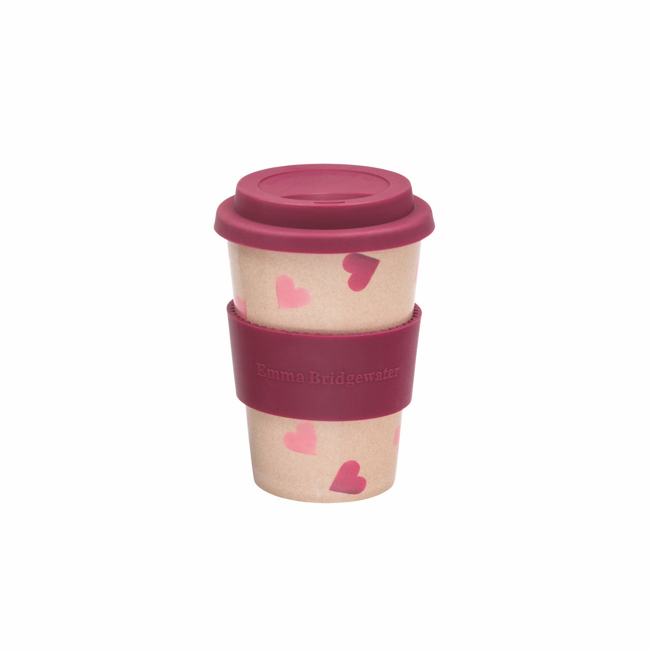 Pink Hearts Rice Husk Eco-Friendly Travel Cup