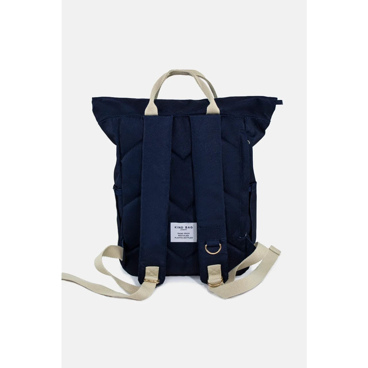 Navy “Hackney” Medium Backpack made form 100% recycled plastic bottles from Kind Bag London