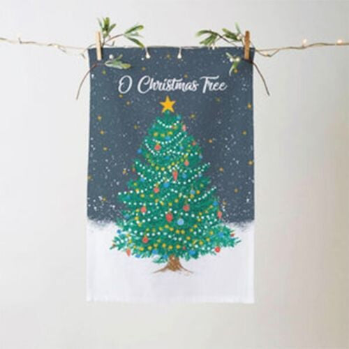 O Christmas Recycled Cotton Tea Towel.