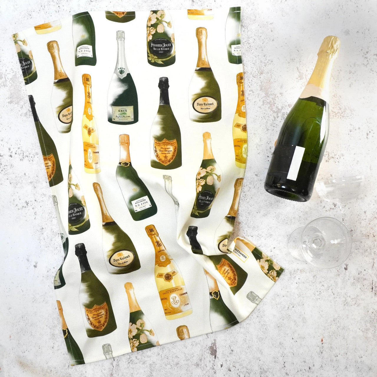 Champagne Cotton Tea Towel by Corinne Alexander.