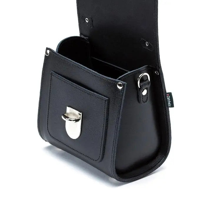 Handmade Leather Sugarcube Black Small Handbag by Zatchels.