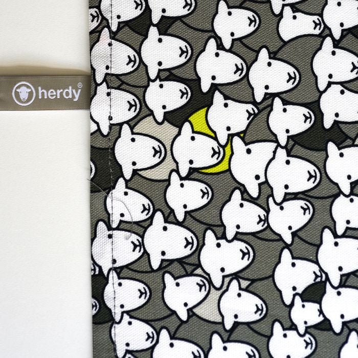 herdy Flock cotton tea towel, made in Europe.