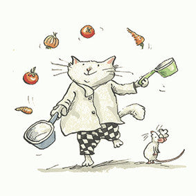 Juggling Vegetables Ceramic Coaster by artist Anita Jeram for Two Bad Mice.