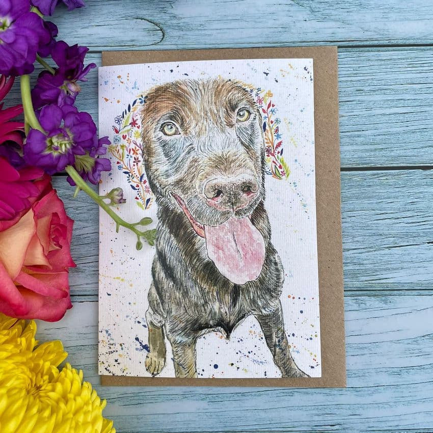 Ozzy The Labrador Greetings Eco Card by Jen Winnett