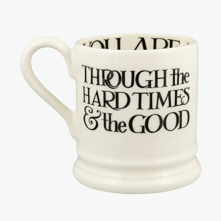 Black Toast You & Me Set of 2 1/2 pint mugs by Emma Bridgewater