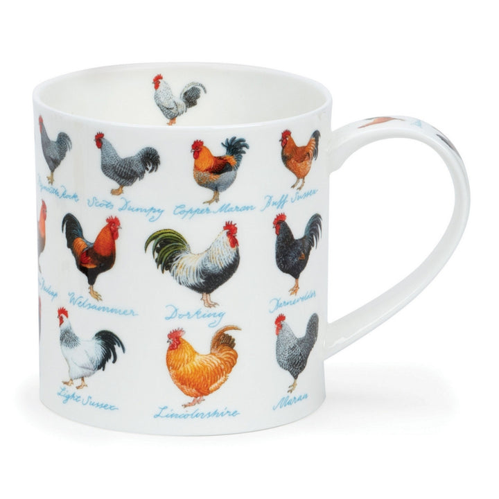 Fine bone china Dunoon Orkney On The Farm mug - chickens.
