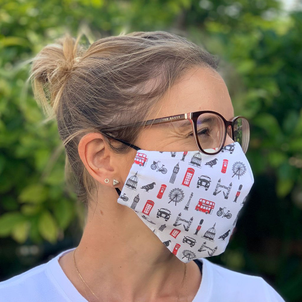 London Icons Fitted Fabric Face Mask from Victoria Eggs.