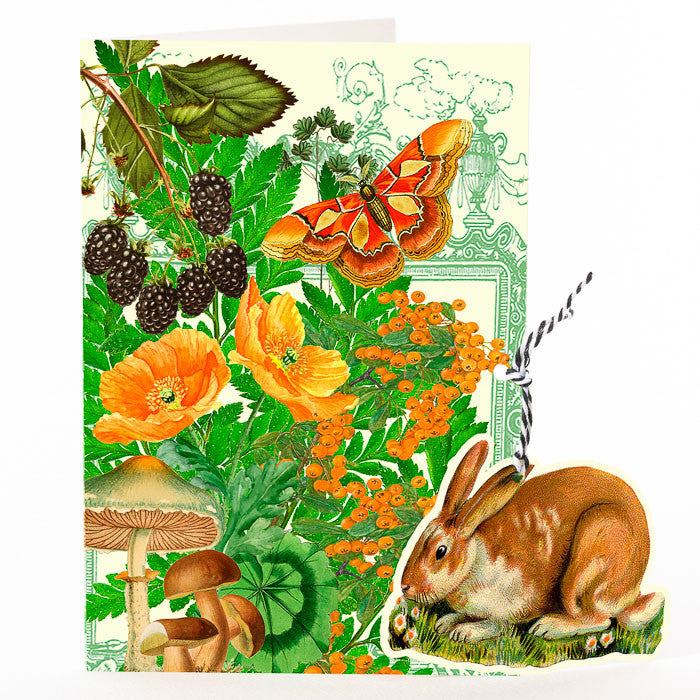 Brown Rabbit Hanging Fandangle card by Madame Treacle.