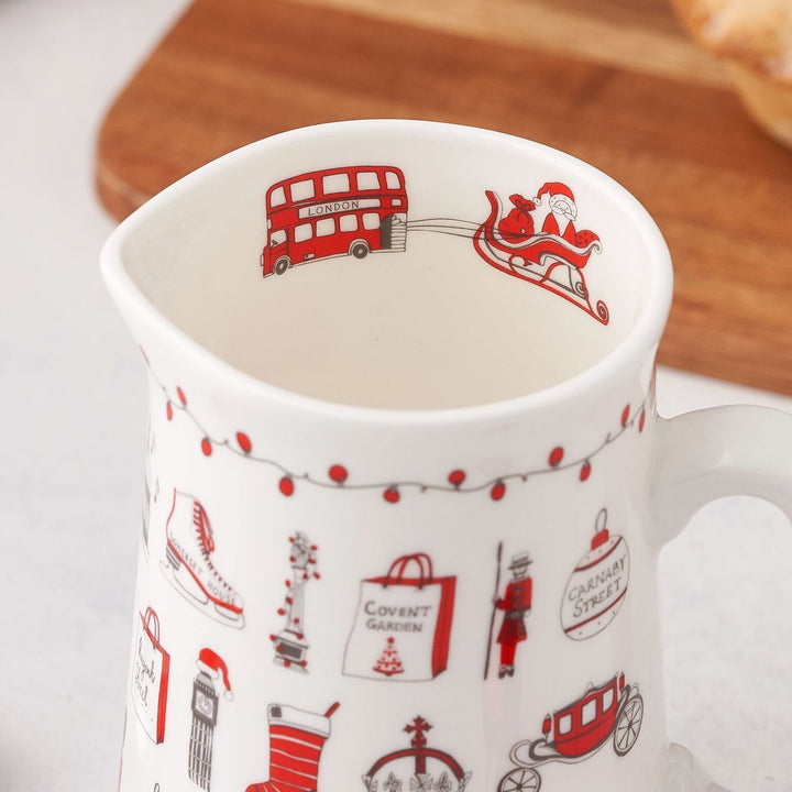 Bone china London Christmas half pint jug from Victoria Eggs.