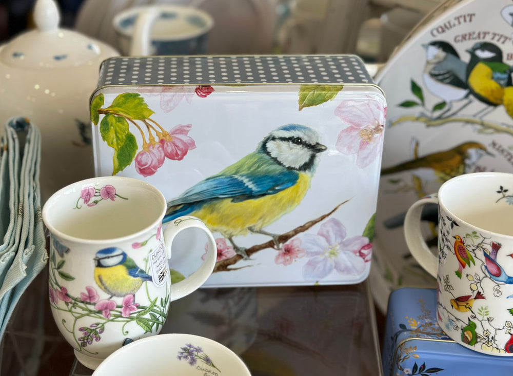 Jo Stockdale Blue Tit Deep Rectangular Tin.