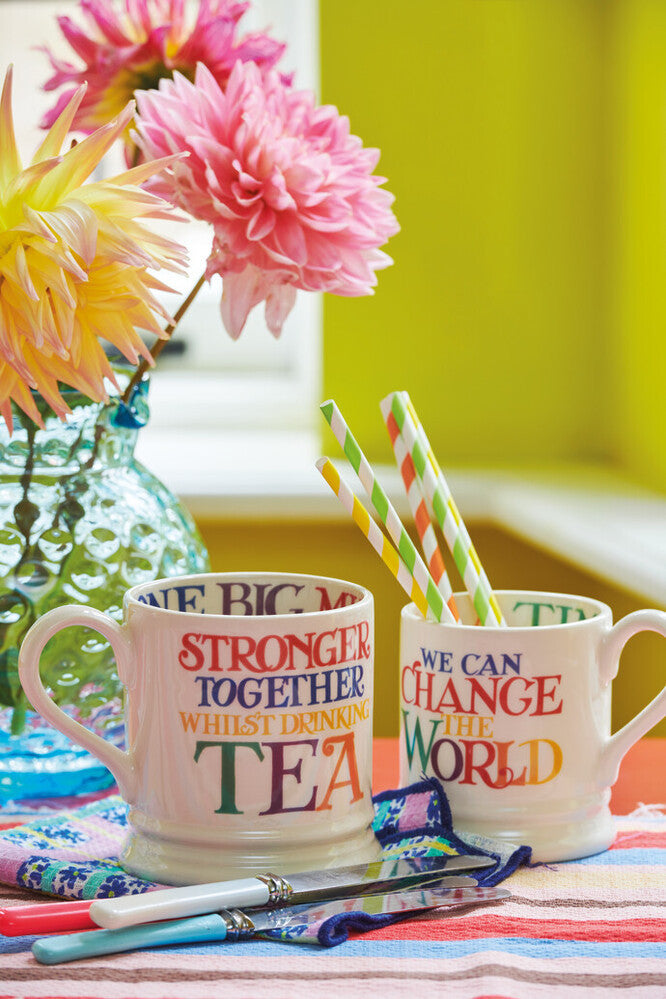 Emma Bridgewater Rainbow Toast Change The World  Half Pint Mug