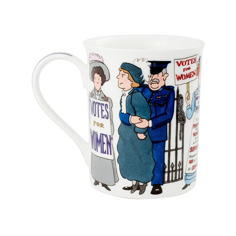 Alison Gardiner Bone China USA Suffragette mug boxed.