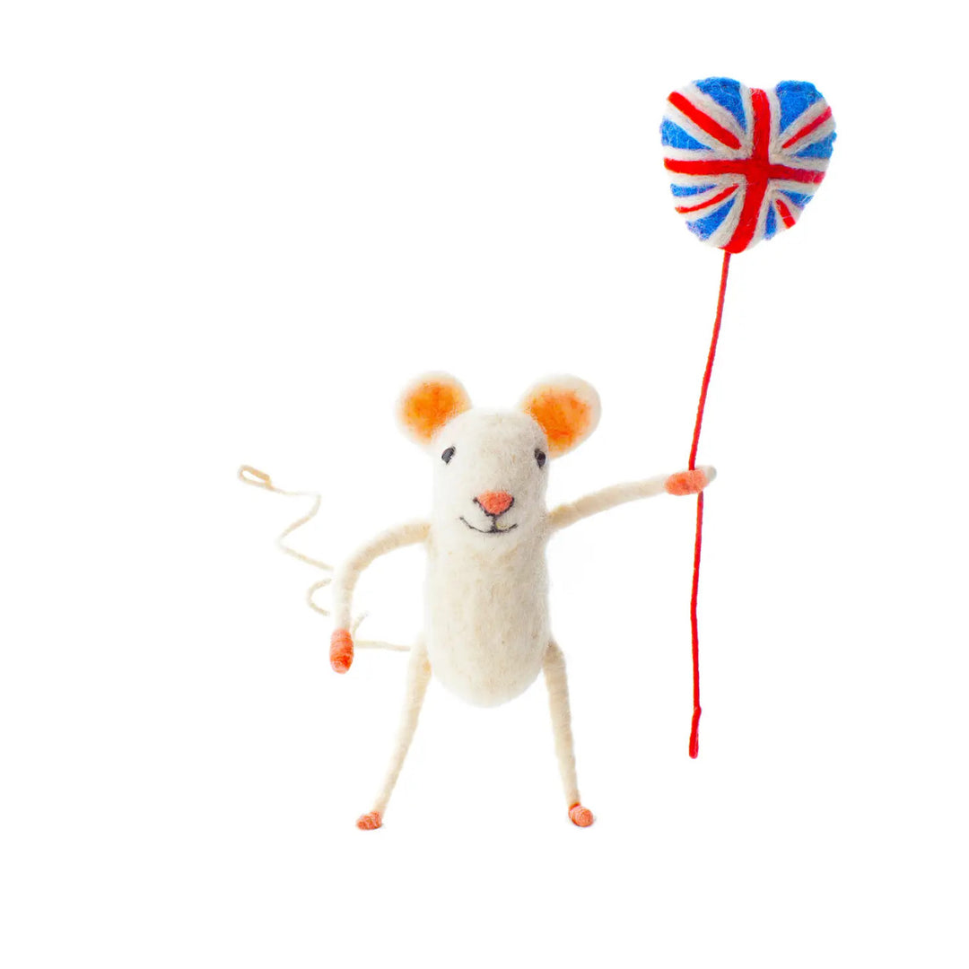 Mouse with Union Jack Balloon