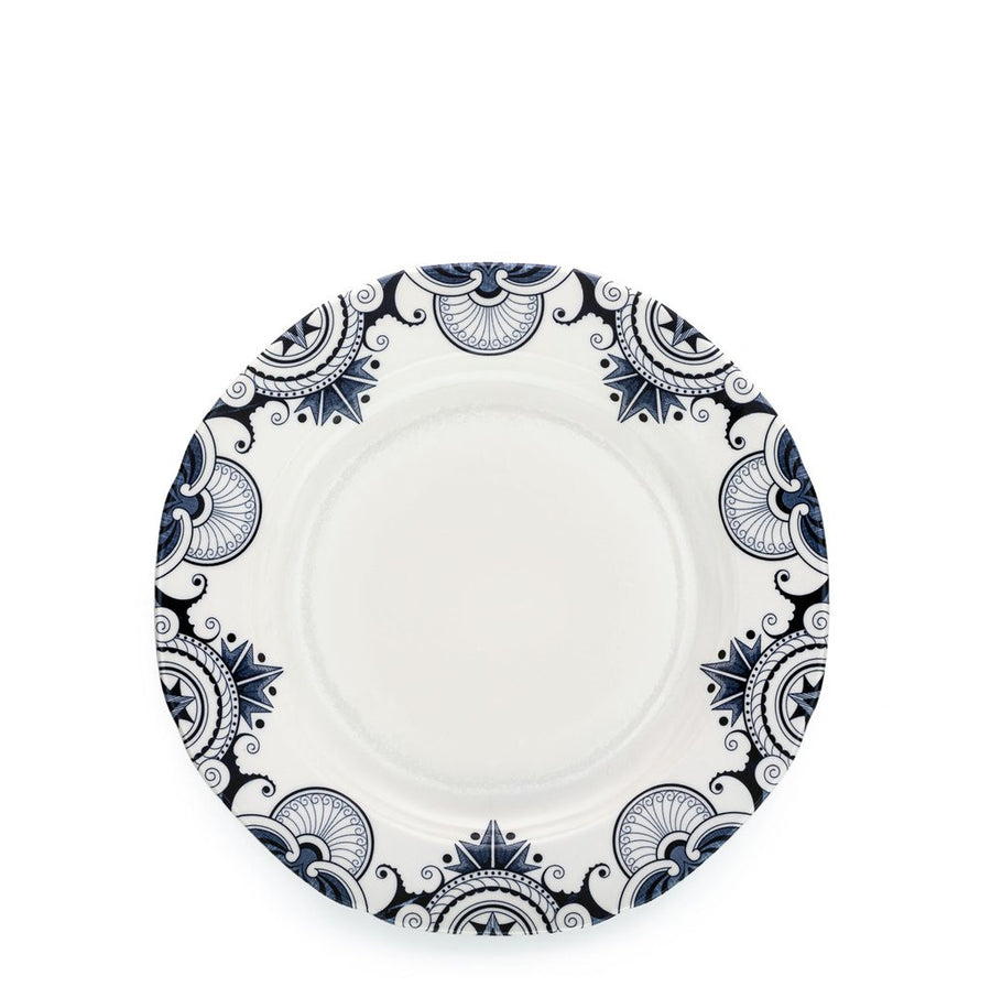 Burleigh Collection One Ink Blue Palisade Medium Plate - 8 1/2 inches