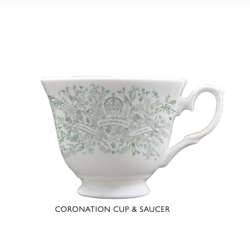 King Charles III Coronation China Cup & Saucer by Victoria Eggs