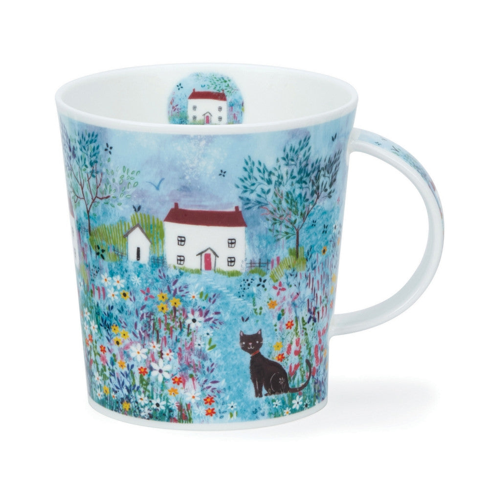 Dunoon Lomond Cottage Walk bone china mug - Cat. Made in England.