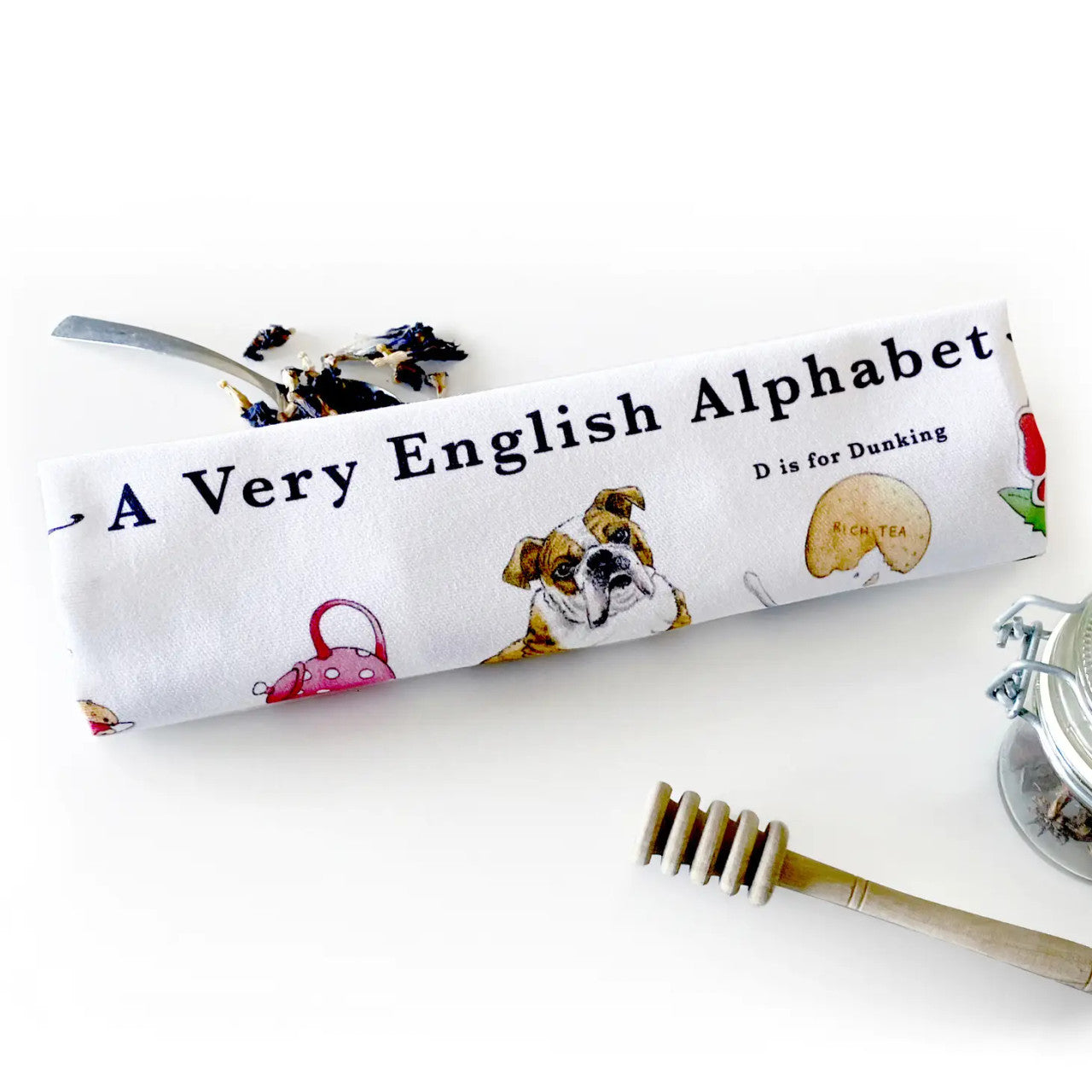 A Very English Alphabet Tea Towel