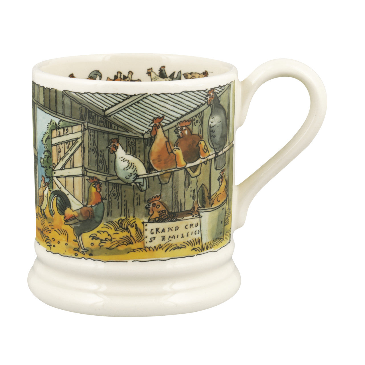 Emma Bridgewater In The Hen House Half Pint Mug. Handmade in England.