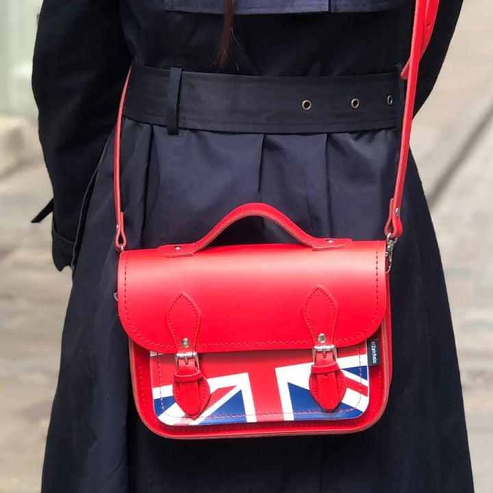 Handmade Leather Union Jack Midi Satchel by Zatchels.