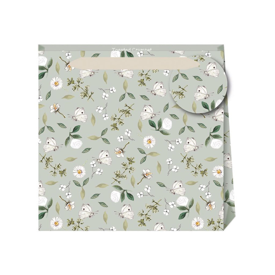Butterflies and Botanicals Sage Small Gift Bag.