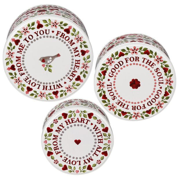 Emma Bridgewater Lovebirds Set of 3 Round Cake Tins