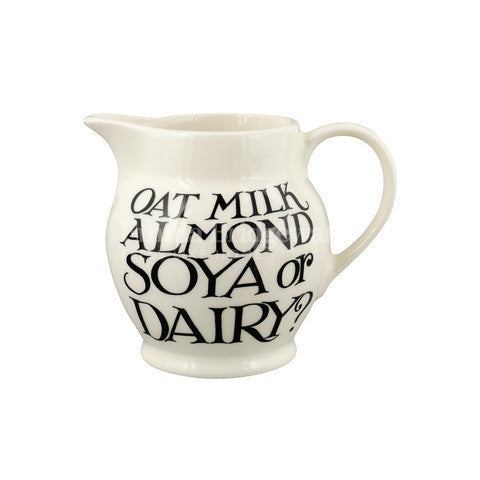 Emma Bridgewater handmade pottery Black Toast Soya or Dairy 1/2 Pint Jug.