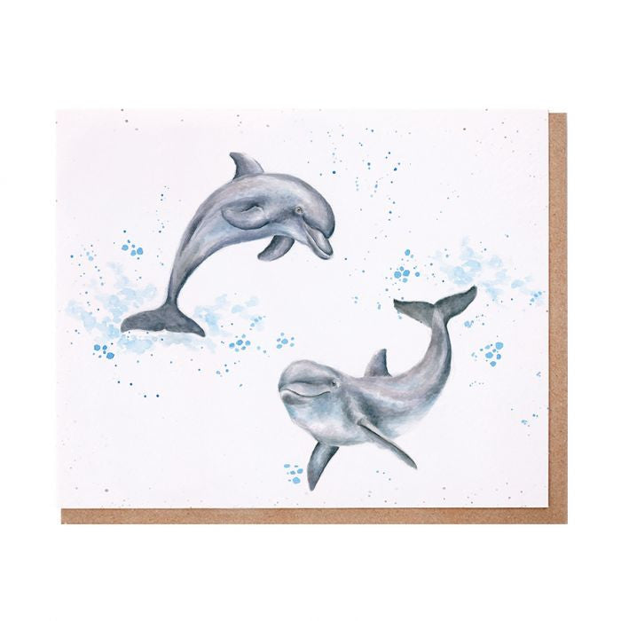 'Flippin Around' Dolphin Greetings Card
