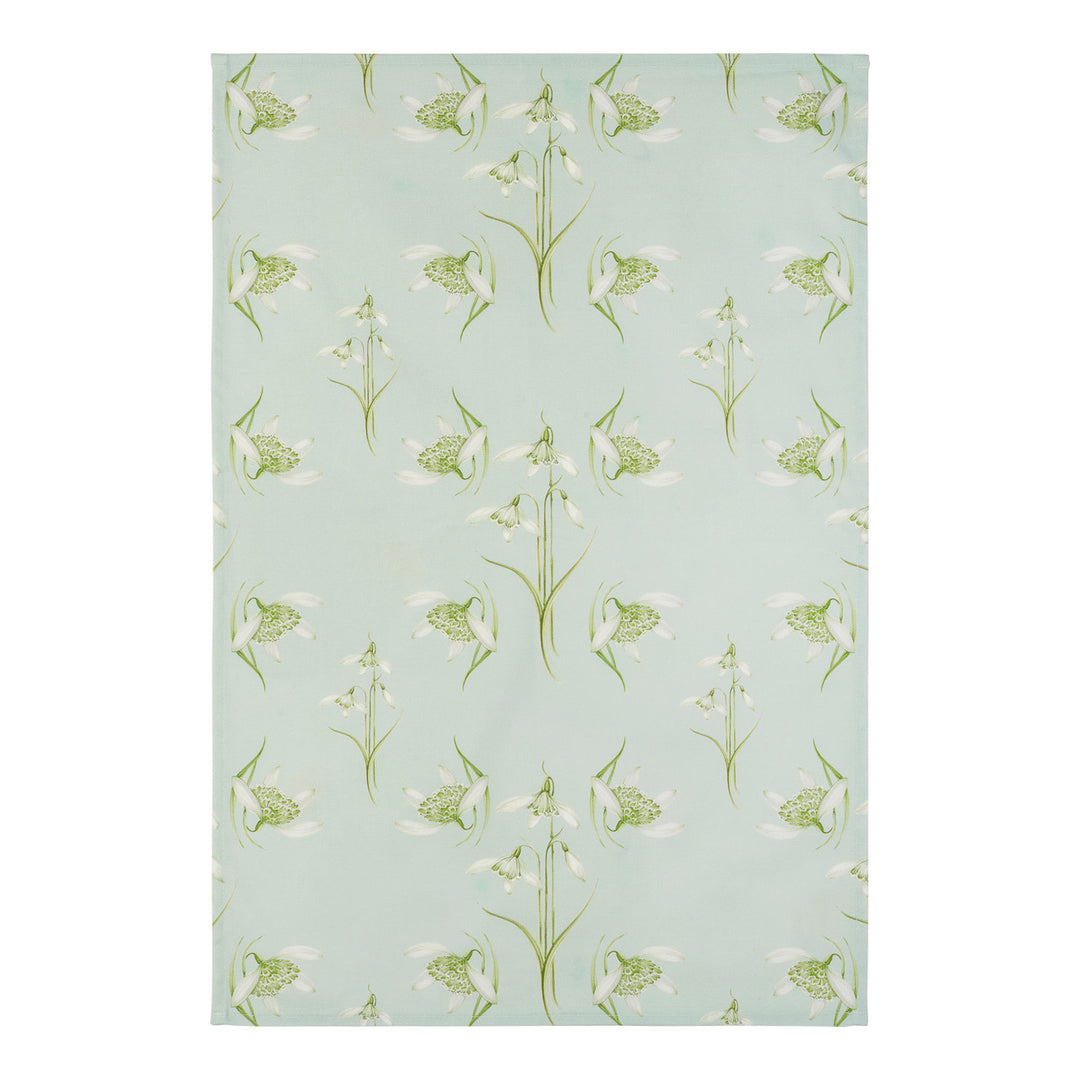 Snowdrop 100% cotton tea towel by Jane Abbott Designs
