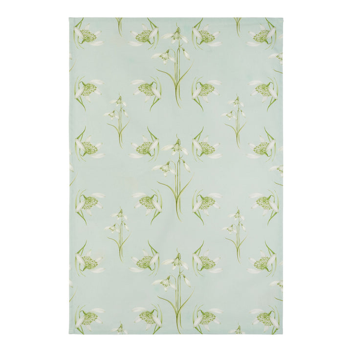 Snowdrop 100% cotton tea towel by Jane Abbott Designs