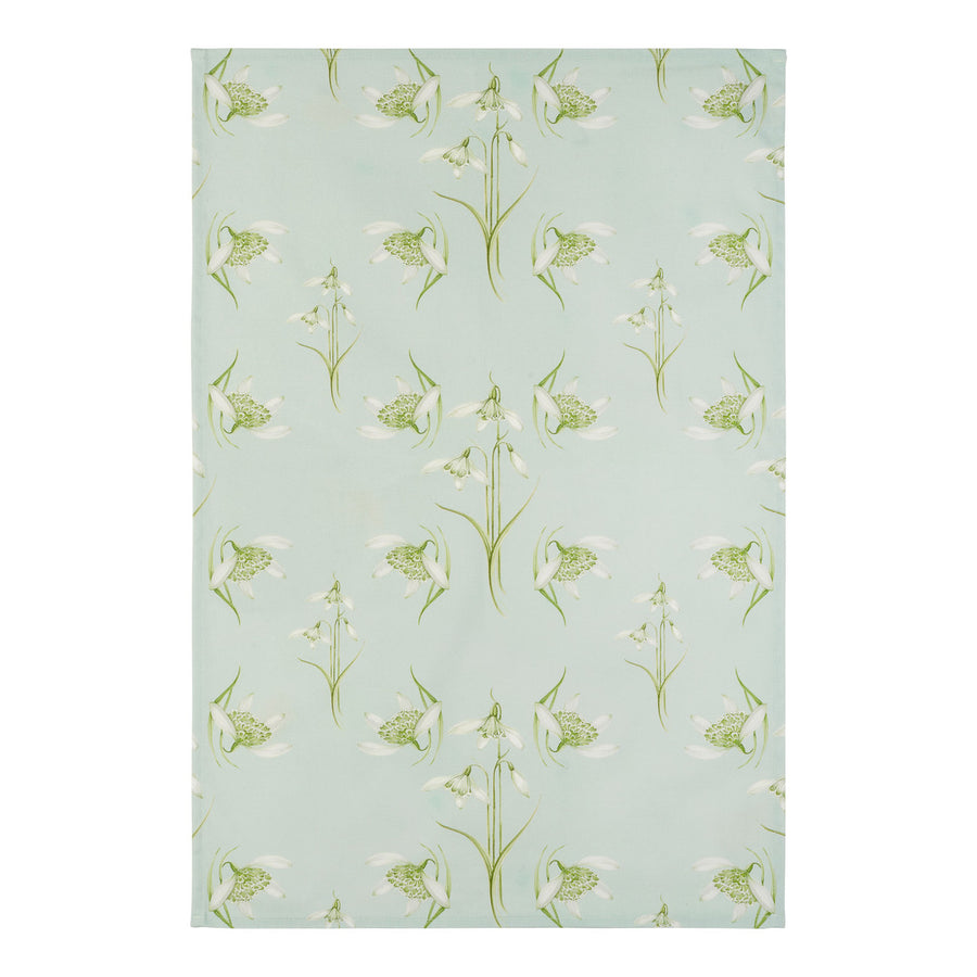Snowdrop 100% cotton tea towel by Jane Abbott Designs
