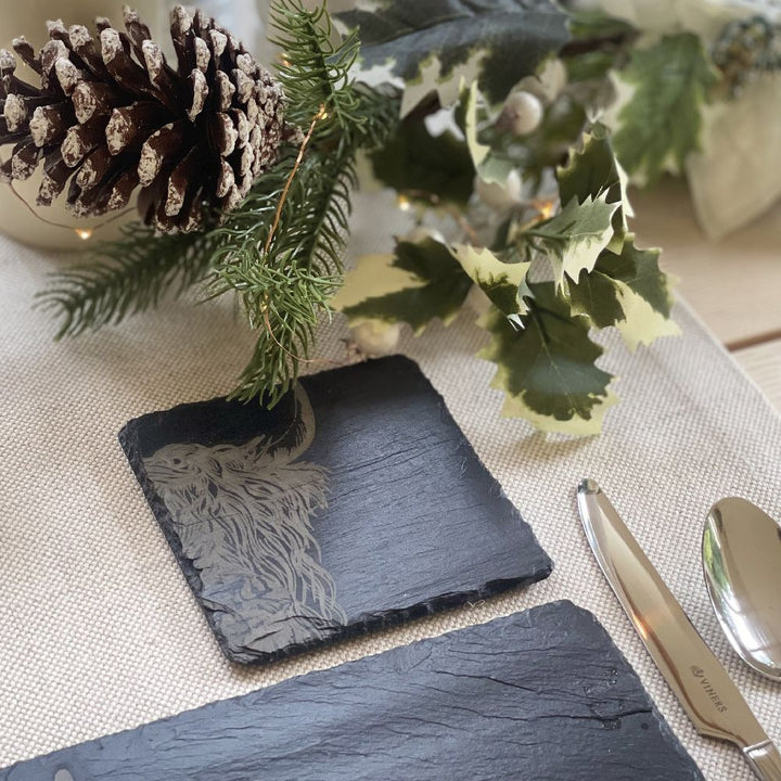 Highland Cow Slate Coasters by Selbrae House.