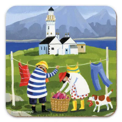 Windy Washing Day Coaster by Emma Ball