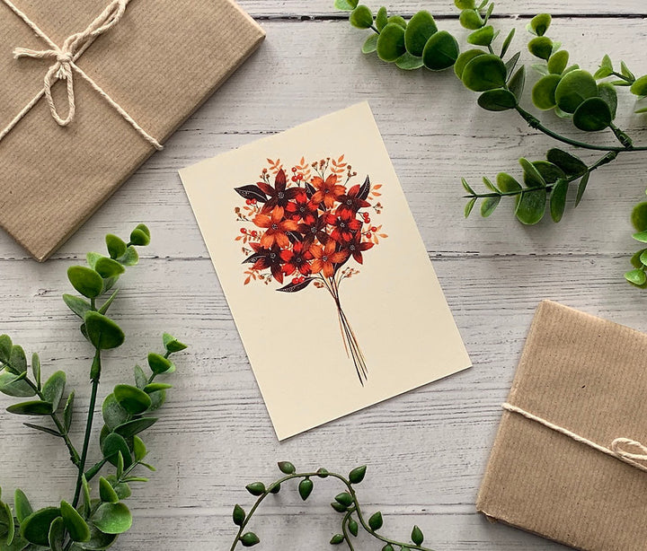 Bouquet Greeting card by Becky Amelia.