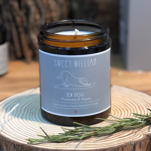100% organic vegan Zen Dog candle from Sweet William Designs.